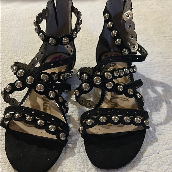 Sam Edelman Black Dustee Gladiator Sandals with Studded Straps. Size 8.5 - Picture 1 of 14